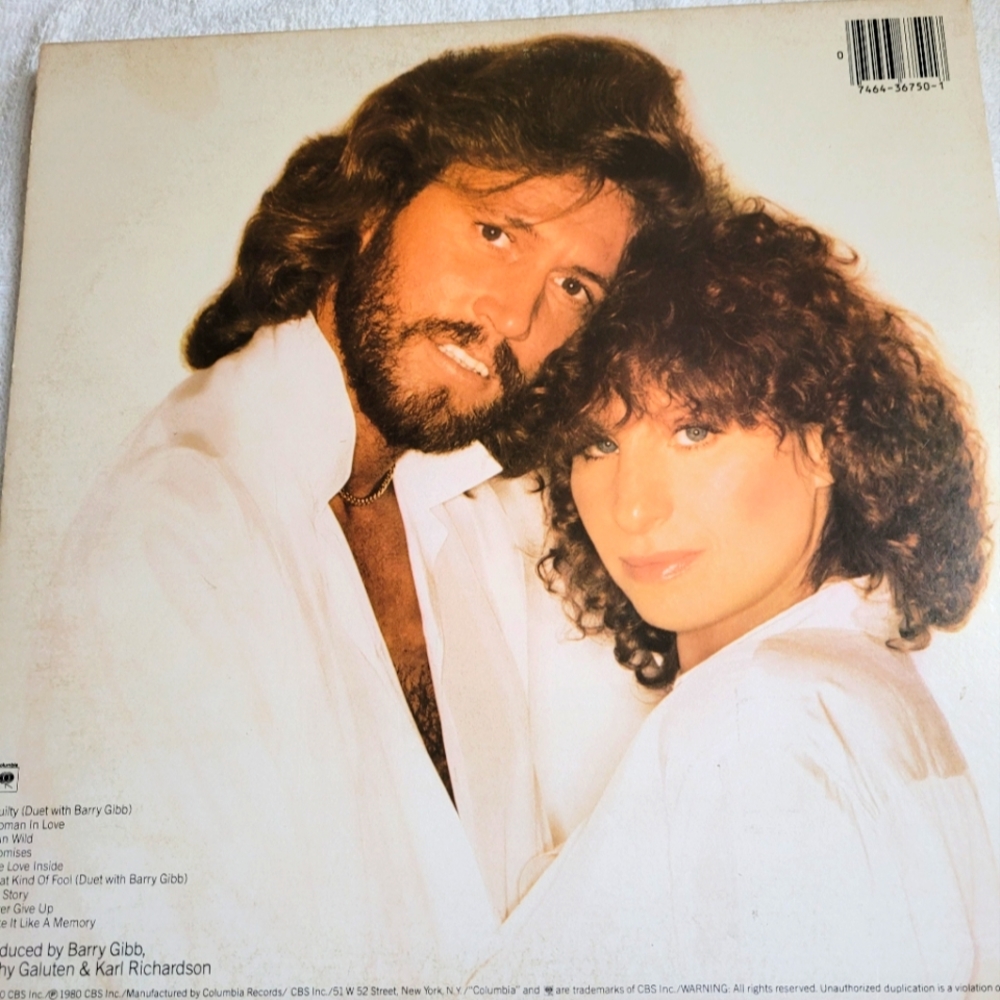 Barbra Streisand and Barry Gibb Guilty Vinyl Record Album